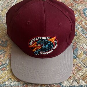 Santa Cruz Natas Kaupas collection hat. Burgundy and Gray w/ Natas Panther Patch
